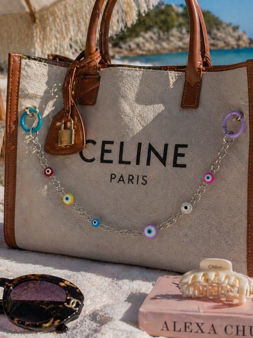 Silver Evil Eye Bag Charm